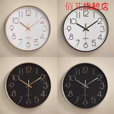 Plastic mute wall clock creative fashion living room three-dimensional digital scale wall clock clock fashion 12 inch 30CM