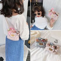 Baby Fashion Hair Little Scenewind Princess Pearl Chain Bag Cute Flowers Girl Mini Single Shoulder Bag Children Bag
