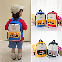 Tide Boy Backpack Cute Baby Children Double Shoulder Bag Cartoon Light Little Kid Bangs Bag Baby Bag