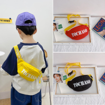 Boy skew satchel Han version 2022 Childrens chest bag Purse Wave Cool Male Baby Letters Brief Little Kid Single Shoulder Bag