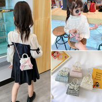 Korean version little girl cute butterfly knot single shoulder bag male handbag baby mini skew satchel bag for children