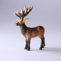 Eurostyle solid wood Artisanal Engraving Animals Reindeer Wood Carvings Home Ornaments Small Pieces Of Modern Minimalist Creative Gifts