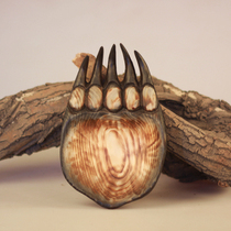 Solid wood Artisanal Engraving Animal Bear Palm Water Dry Fruits Pan Miscellaneous Creative Nordic Soft Adornment Living-room Tea Table Hem