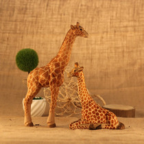 Solid Wood Handcrafted Engraving Creative Giraffe Wood Carved Handicraft Home Soft Decorations Pendulum Pieces Jo Move New Residence Gift