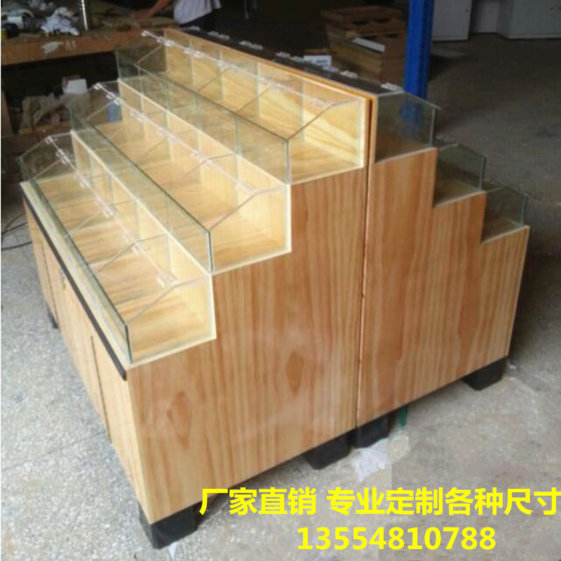 Supermarket wooden bulk cabinet whole grains, dried fruits display cabinet snacks, biscuits, candy bulk shelves can be customized