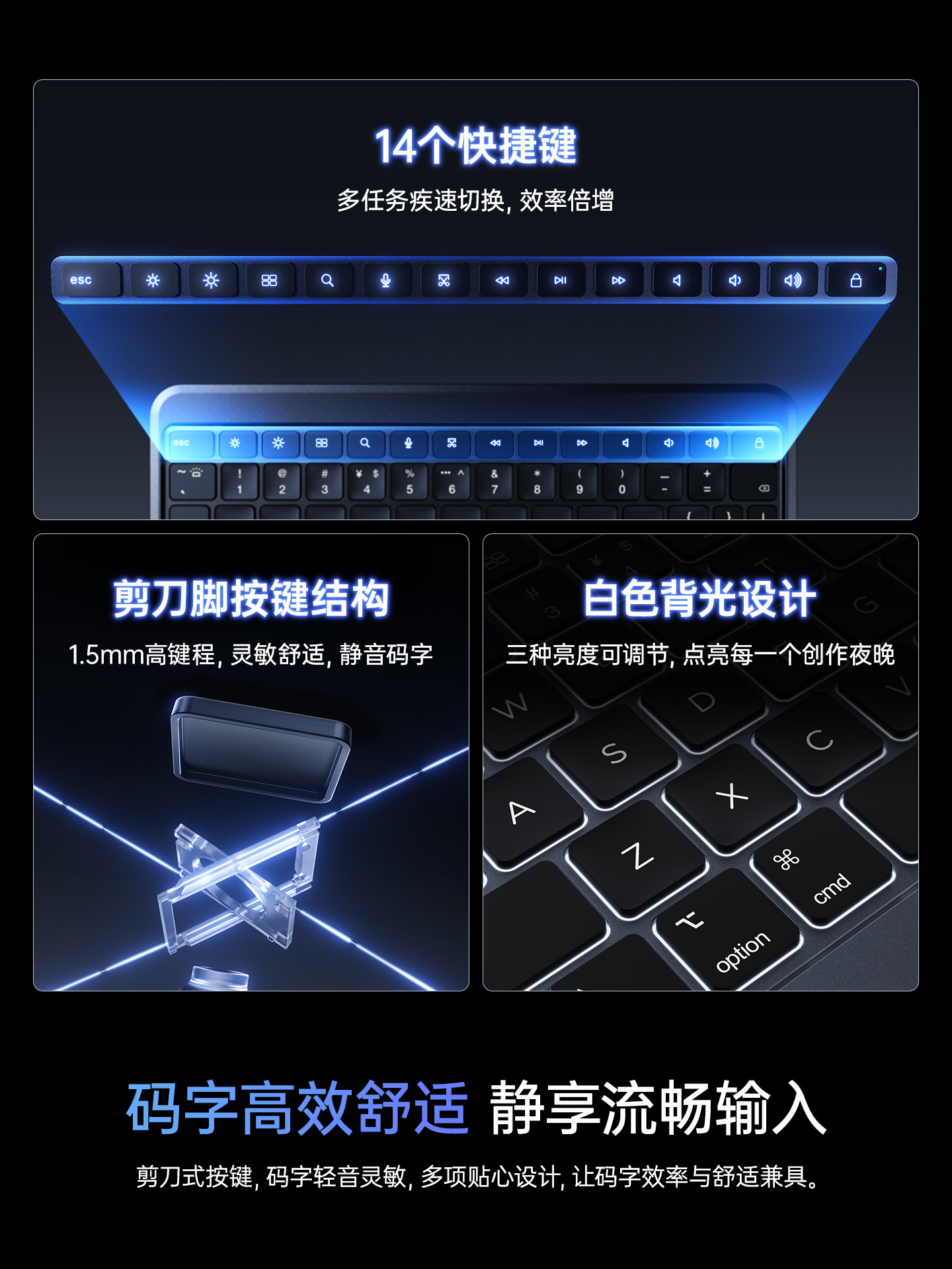 Baseus Official Magic Keyboard Compatible with Apple Air7/6 Protective Case iPad Pro 11-Inch 2025 New Model Tablet 13/12.9 Computer 5/4 Magnetic Suspension m Bluetooth Touch Integrated