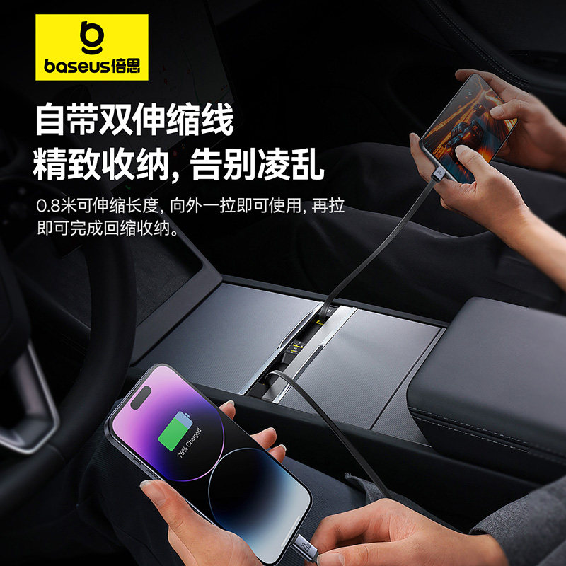 Baseus Compatible Tesla Model Y Center Console Expansion Dock Hub Expansion Upgrade 3 Accessories Yl Charging Cable Adapter