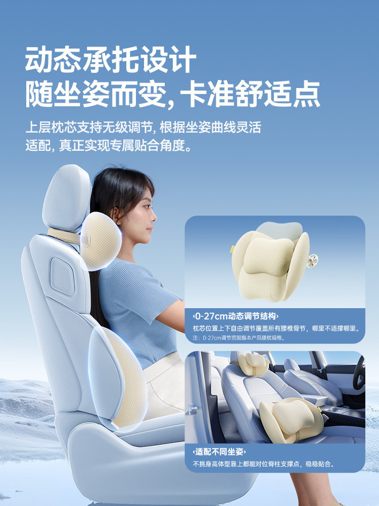 Baseus Car Headrest, Car Pillow, Neck Pillow, Cushion, Car Seat Pillow, Lumbar Support, Neck Support Pillow, Lumbar Support Cushion