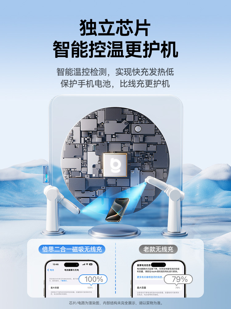 Baseus 25W Two-In-One Wireless Charger 15W Magnetic Stand Suitable for 15 Apple 14 Mobile Phones iWatch Watch Earphones Magsafe Wireless Charging Base AirPods Vertical Three-In-One