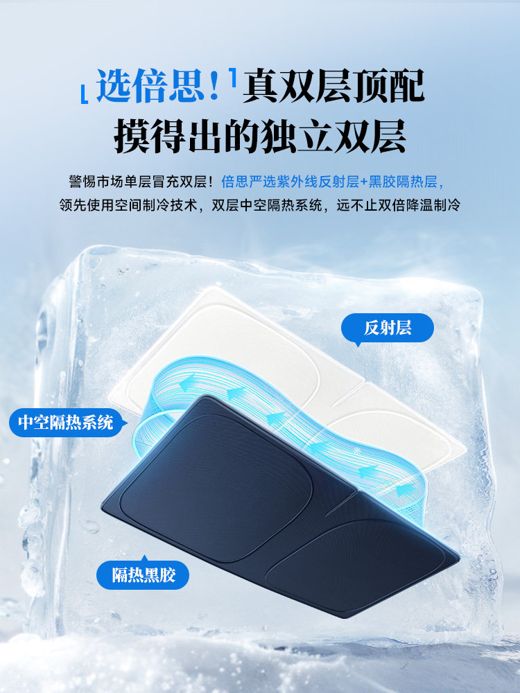 [Double-Layer Roof] Baseus Car Sunshade Front Windshield Sunshade Curtain Sun Protection Heat Insulation Sunshade Cover Umbrella