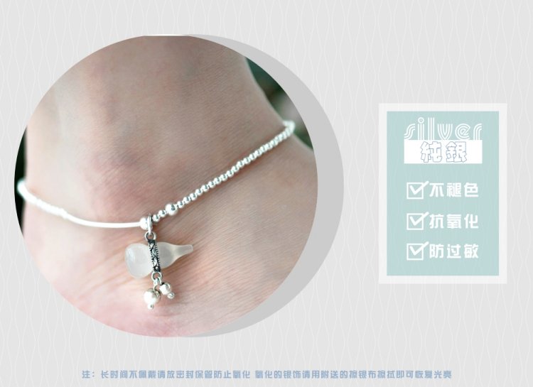 2018 thu đông mới s925 sterling bạc nữ bầu vòng chân handmade tùy chỉnh chân chuỗi hạt chuyển quà tặng đích thực lắc chân thủ công