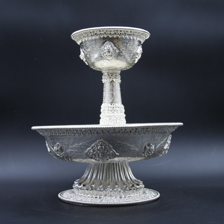 Tibetan Buddhist Nepal sterling silver handmade hair care cup for wine glasses