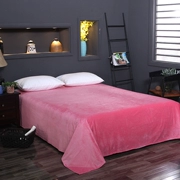 Khăn trải giường bằng vải nhung pha lê ngắn đơn giản 笠 cộng với chăn nhung đơn mùa thu và mùa đông đơn đôi chăn đơn màu 1.8