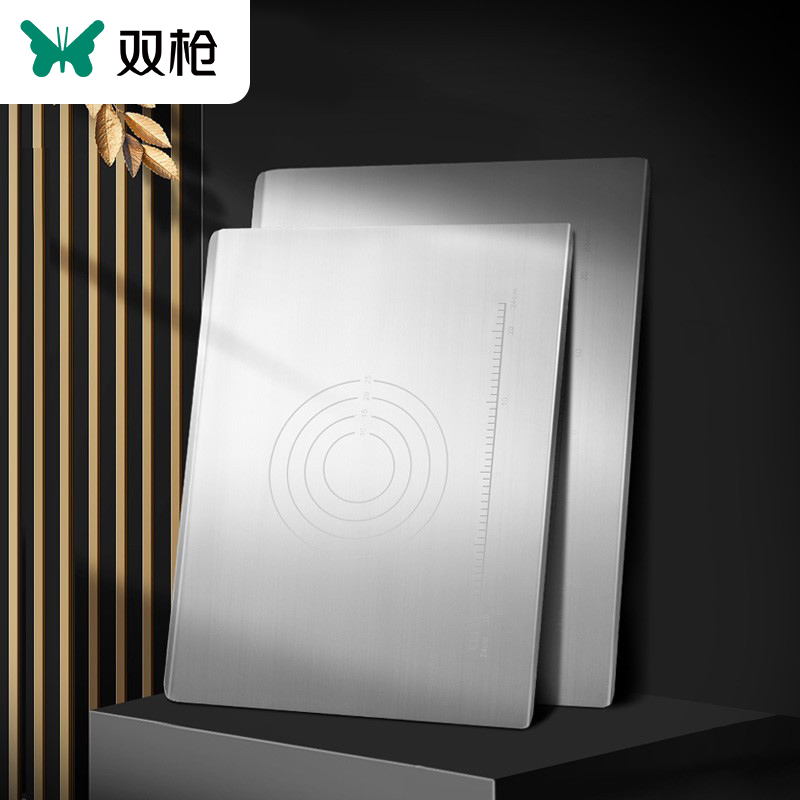 Double Lance Stainless Steel Cutting Board Chopping Block Large Number Rolling Panel Case Board Knead Cutting Cutting Board Kitchen and Panel Home