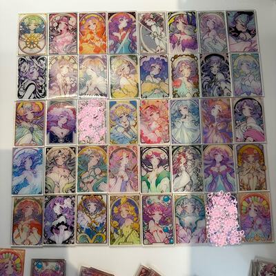 ai cute girl acrylic sheet Cartoon acrylic sheet DIY cartoon pattern rectangular 4*6cm double-sided printed