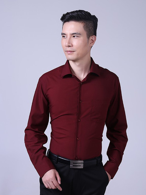 Mr. 195 plus length men's plus size shirt business non-iron solid color professional wear ນຸ່ງເສື້ອຍາວ 1816