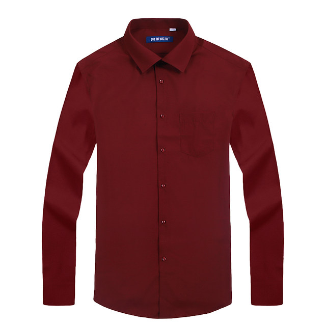 Mr. 195 plus length men's plus size shirt business non-iron solid color professional wear ນຸ່ງເສື້ອຍາວ 1816