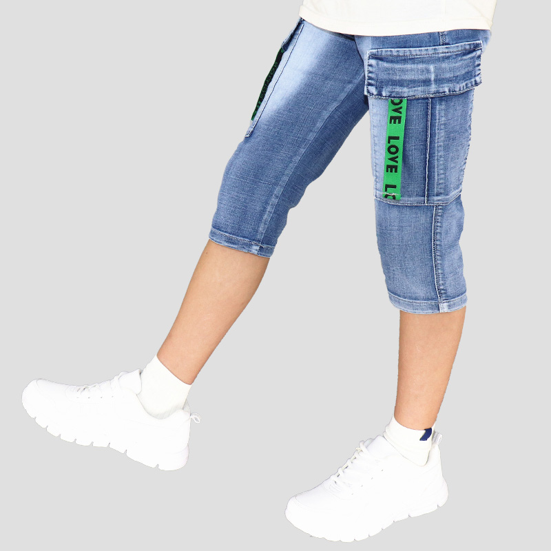 Chàng trai denim quần bảy điểm trong mùa hè cậu bé lớn mỏng 2019 mới trẻ em quần quần năm điểm quần short.