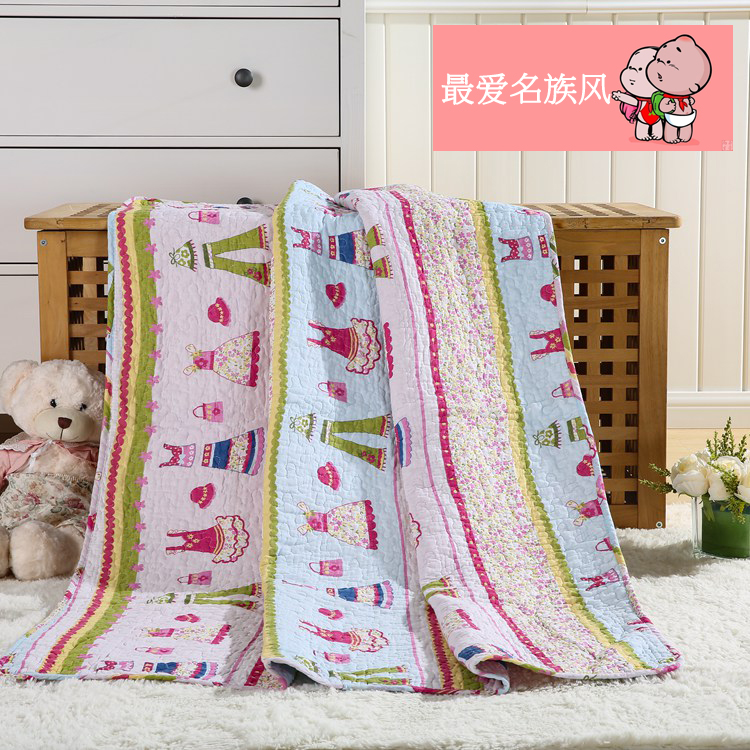 Tấm bông mảnh duy nhất bông phim hoạt hình bởi bé trải giường cotton nap quilt chần chăn có thể giặt