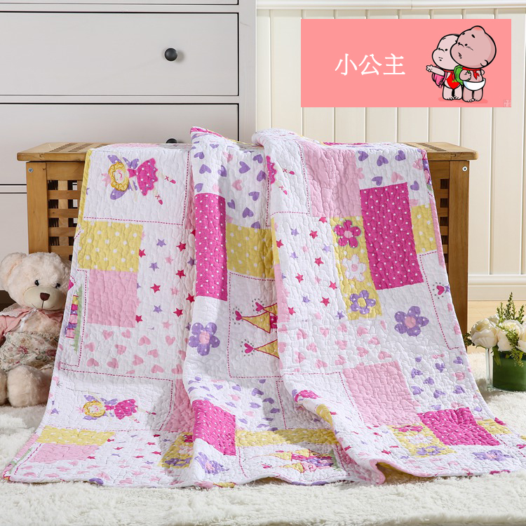 Tấm bông mảnh duy nhất bông phim hoạt hình bởi bé trải giường cotton nap quilt chần chăn có thể giặt