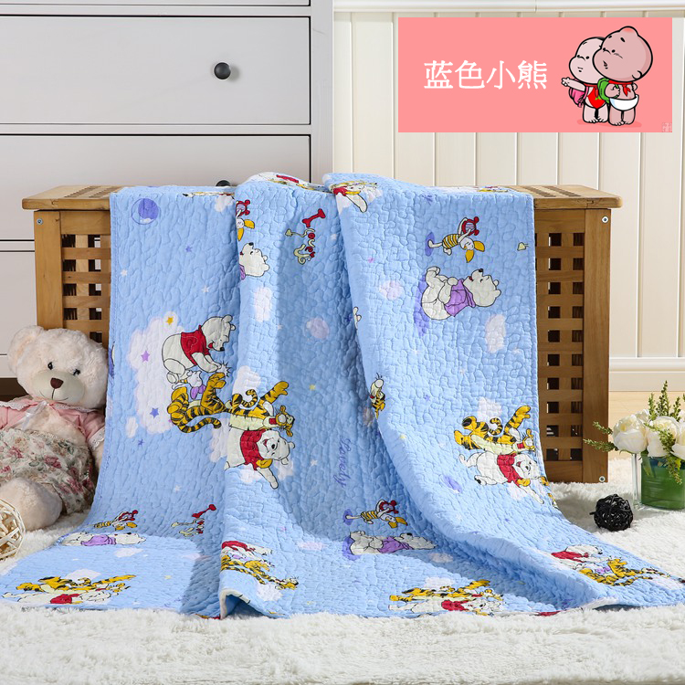 Tấm bông mảnh duy nhất bông phim hoạt hình bởi bé trải giường cotton nap quilt chần chăn có thể giặt