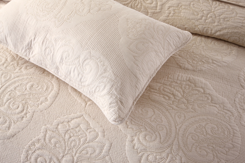 QUILT tăng ba mảnh màu thêu bông giường bông bao gồm mảnh duy nhất của điều hòa không khí lanh kép là Continental - Trải giường ga giường đơn