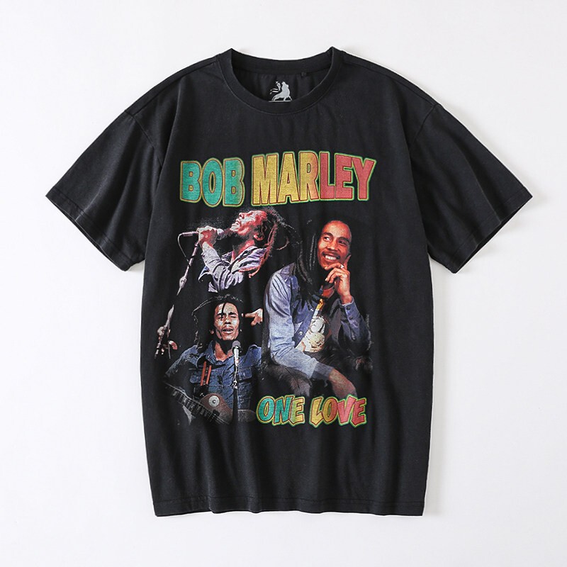 Original~Bob Marley, the Originator of Reggae Music, Bob Marley Cotton Band Rock Men's Short-Sleeved T-Shirt