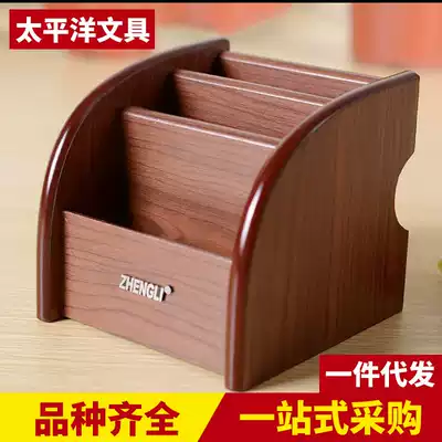 Korean fashion mahogany pen holder creative wooden pen holder multifunctional wooden craft stationery pen holder 5005