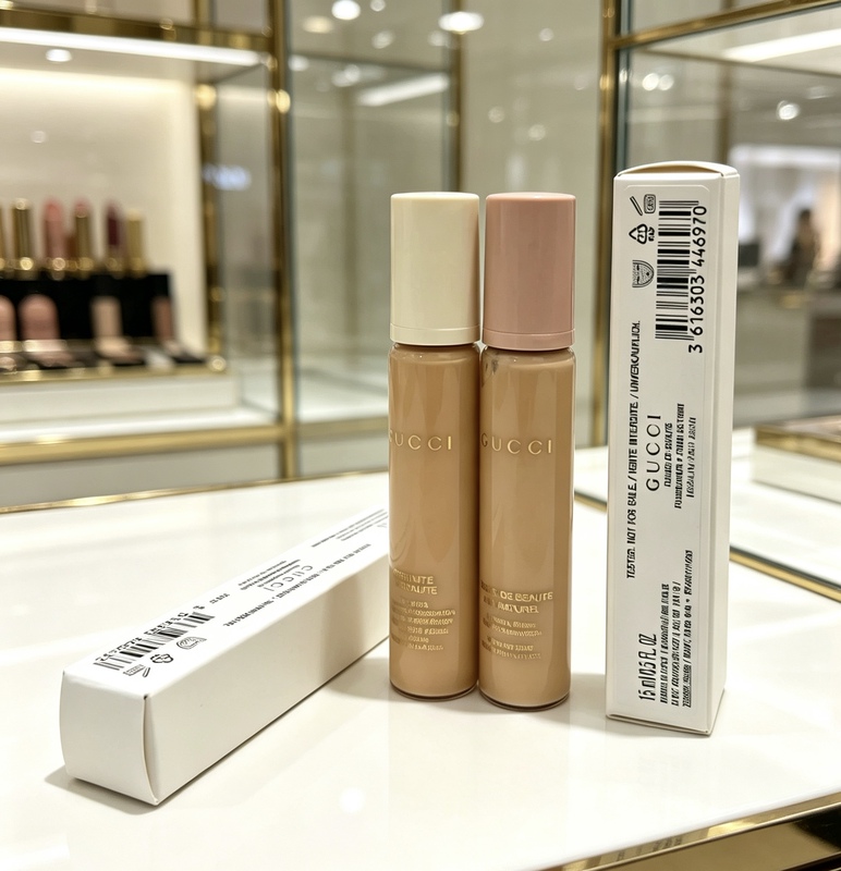 Gucci Soft Mist Long-Lasting Foundation 230W Color Code 15ml with Pink Cap Simple White Box Portable Pack with White Cap