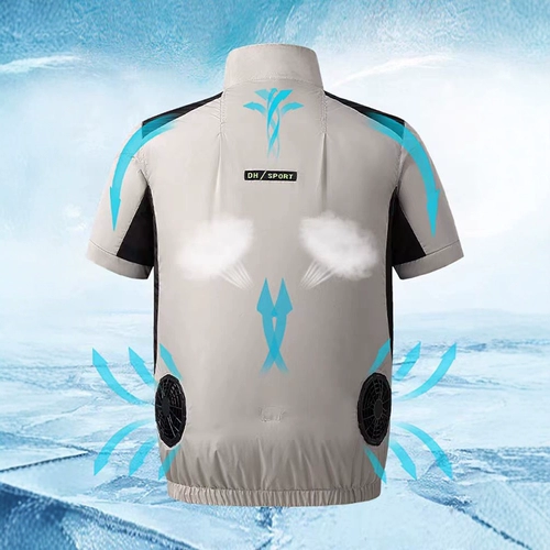 Охлаждающий дорожный вентилятор для работы, жилет, куртка, короткий рукав