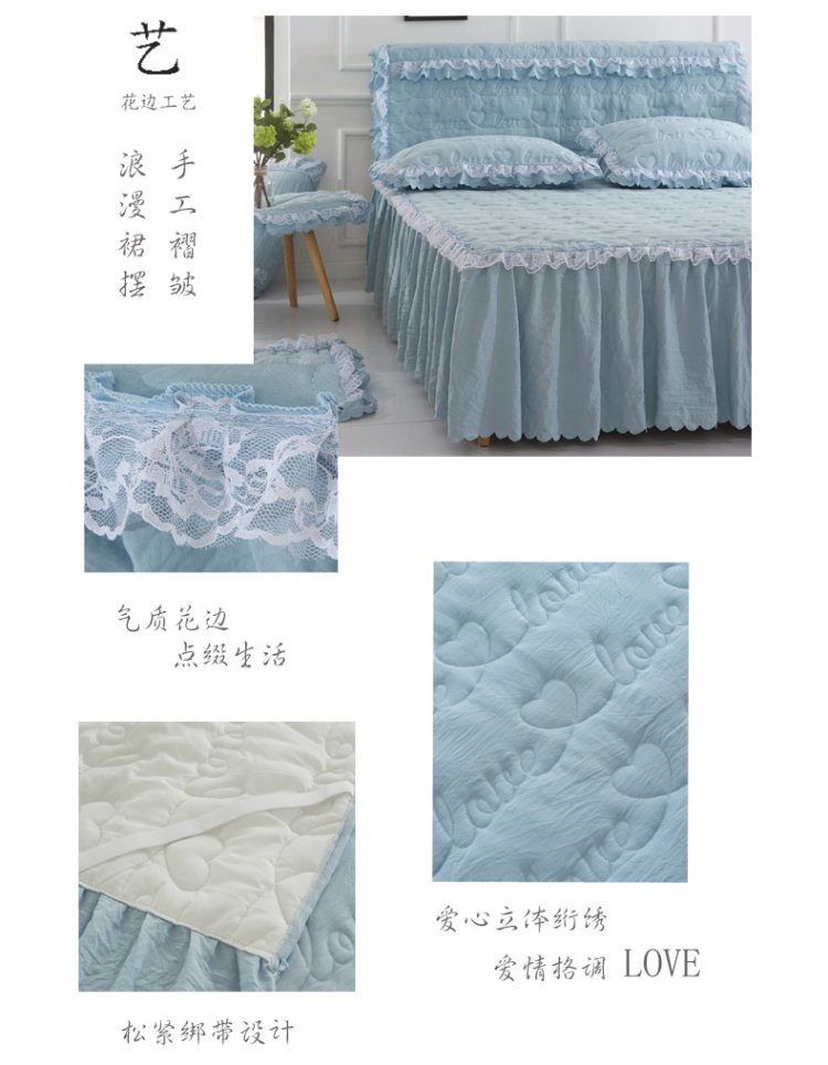 Bedspread giường váy mảnh duy nhất rửa bông chần giường váy giường bìa Simmons bảo vệ bìa non-slip khỏa thân ngủ giường mui xe