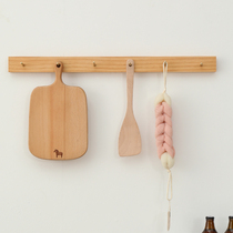 Solid Wood brass kitchen adhesive hook non-perforated door rear non-marking hook hanger door top cap storage rack