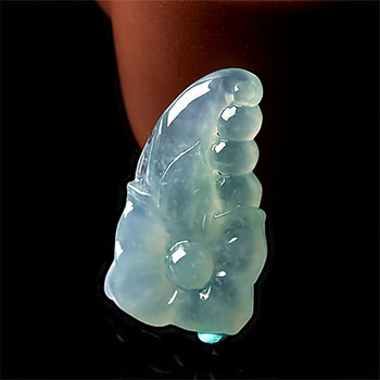 Jade a-grade flower blooming wealth pendant ice seed clear water