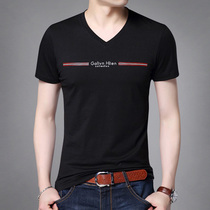 Summer new youth male style V collar short sleeve T-shirt Korean version casual workout sleeve head V collar mens half sleeve body shirt