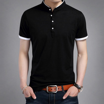 Summer new men short sleeves T-shirt thin Korean version of pure colour pure cotton half sleeves Compassionate Collar Polo Shirts