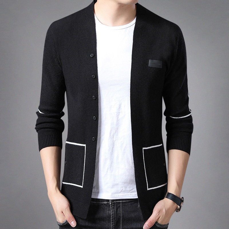 Men's knit cardiovert men's youth autumn clothing new Korean version of sweater external hitchhiking slim fit handsome tide jacket