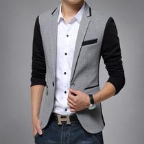 Mens single western-style clothes for casual poo Han prints Body Trends Collage of young men Young Inn Wind handsome jacket