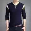 Autumn new men's long-sleeved T-shirt men's V-neck sweater thin sanitary clothing Korean version slim youth base small shirt