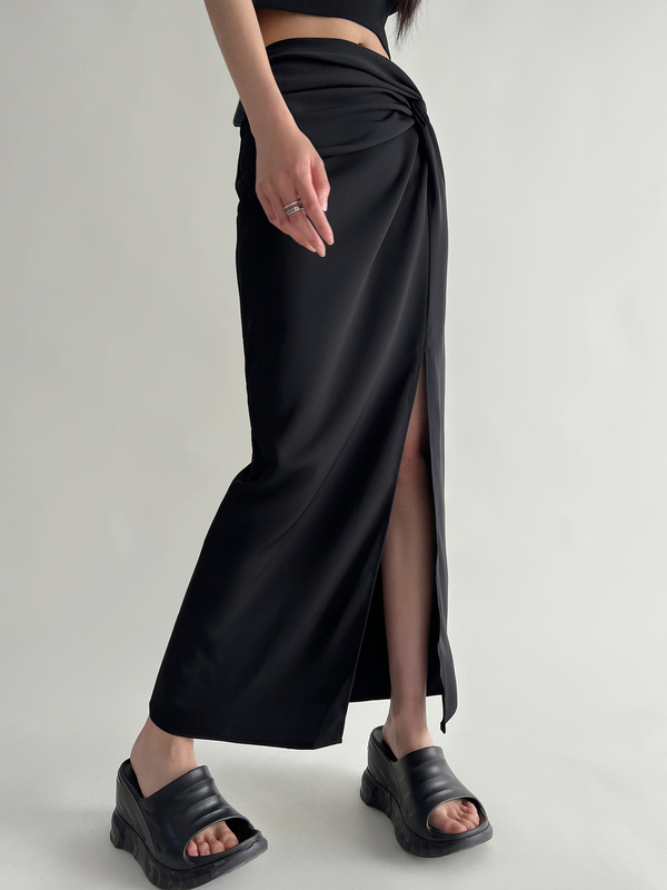 2026 Summer New Design Black Slimming Long Skirt for Women with High Side Slit Straight Pencil Skirt 2026 Summer New Design Black Slimming Long Skirt for Women with High Side Slit Straight Pencil Skirt