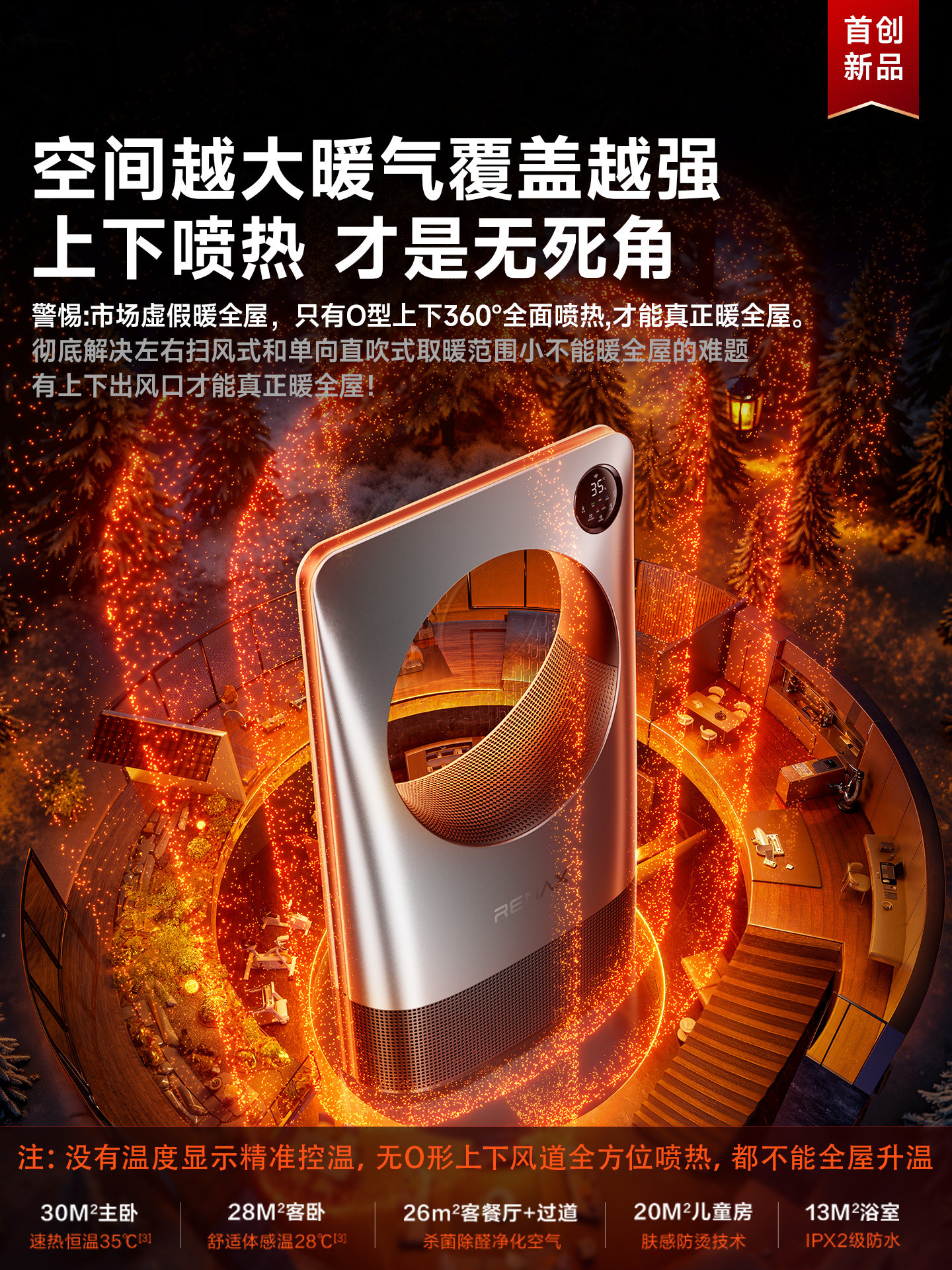 Ruilang Heater 2025 New Model Whole House Large Area Household Energy-Saving Electric Heater Fan New Heating Device