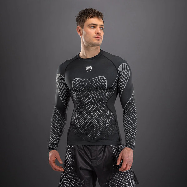 VENUM Midnight Fury Муай Тай Кикбоксинг длинный и обтягивающий рукав противостояние обучение Mma jiu -Jitsu против интигационной куртки