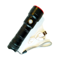 USB rechargeable flashlight 26650 lithium battery charging indicator flashlight front switch LED 3-speed concentrated long life