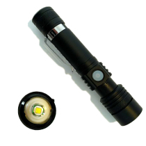 Front switch Portable focus flashlight 1850 lithium battery flashlight pen clip led flashlight USB charging indicator