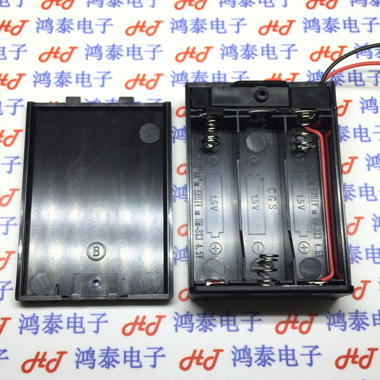 Battery box, battery holder, three AA batteries (fully sealed with switch and cable) can hold 3 AA batteries