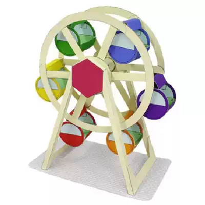 Children's handmade origami DIY Assembly three-dimensional paper model cartoon Amusement Park playground Ferris wheel making