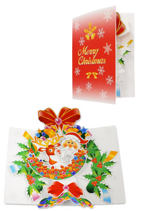 DIY tay lắp ráp ba chiều mô hình giấy thiệp chúc mừng Giáng Sinh handmade thiệp chúc mừng ba chiều 3D giấy origami sản xuất mô hình oto bằng giấy	