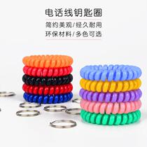 Large spring female thick plastic head rope bathroom wardrobe telephone line keychain listing bracelet Hairband