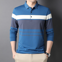 Autumn-winter men polo shirt loose boutique long sleeve business t-shirt turnover for leisure