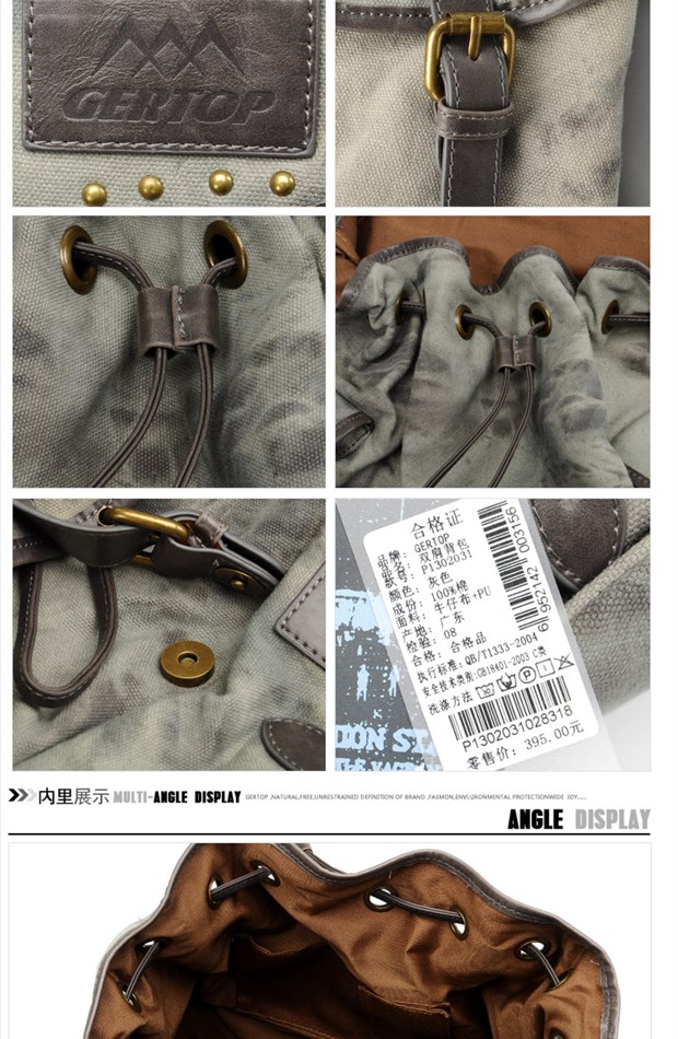 Túi đeo chéo nam GERTOP Deutsche Mountain Túi đeo chéo ngoài trời thông thường Túi đeo chéo denim P1302031 - Ba lô balo nữ cao cấp