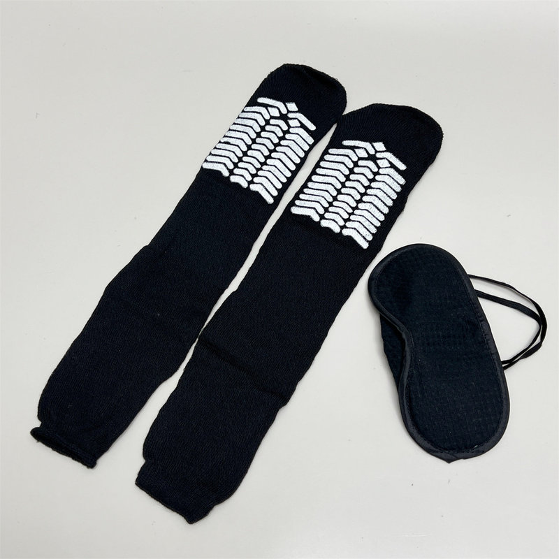 Export Aviation Travel Set, Non-Slip Long Socks, Airplane Socks, Light-Blocking Sleep Mask, Easy and Comfortable for Business Trips and Travel